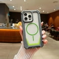 thumbnail image 1 of Designed for iPhone 14 Pro Max Case, Shockproof Clear Back Cover, Anti-Scratch & Anti-Yellow PC Back + Silicone Frame, Compatible with MagSafe, Slim Lightweight Protective Phone Cover, Graygreen, 1 of 10