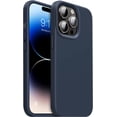 thumbnail image 1 of Designed for iPhone 14 Pro Max Case,Shockproof Liquid Silicone Protective Phone Case with Soft Anti-Scratch Microfiber Lining Ultra Slim Drop Protection Phone Cover 6.7 inch(Navy Blue), 1 of 13