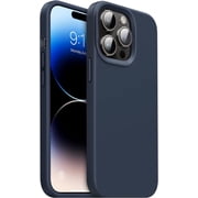 Designed for iPhone 14 Pro Max Case,Shockproof Liquid Silicone Protective Phone Case with Soft Anti-Scratch Microfiber Lining Ultra Slim Drop Protection Phone Cover 6.7 inchNavy Blue