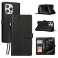 thumbnail image 1 of Designed for iPhone 14 Pro Max Case Wallet,Flip Folio Cover with Embossed PU Leather+Soft Inner Case Stand RFID Blocking Credit Card Holders Slots with Wrist Strap Shockproof Phone Case,Black, 1 of 9