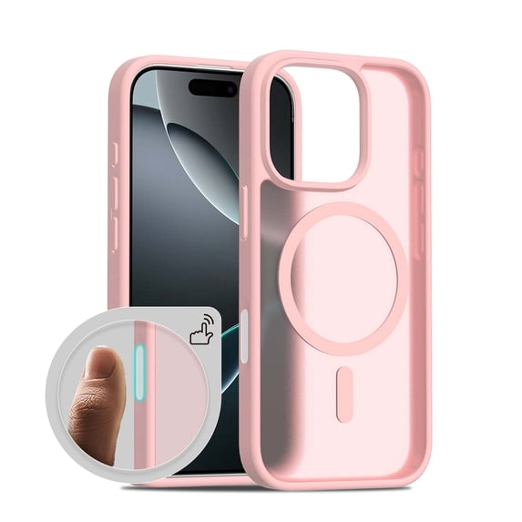 Designed For iPhone 14 Pro Max Cover Thin fit,Compatible with MagSafe,Compatible with iPhone 14 Pro Max Built-in Magnetic Anti-Shock Hybrid TPU + Hard PC Back Cell Phone Case,Pink