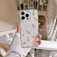 thumbnail image 1 of Designed for iPhone 14 Pro Max Drop glue Flower Case, Cute Bling Glitter Sparkle Clear with Design Soft Silicone TPU Rubber Floral Aesthetic Shockproof Anti-fall Phone Case for Women Girls,A, 1 of 9