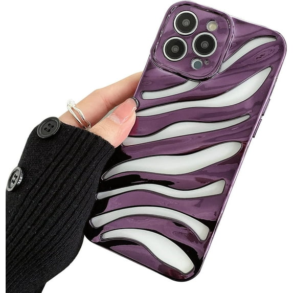 Designed for iPhone 14 Pro Max Heat Dissipation Case, Plating Matte Cute Zebra Pattern Hollow Carved Breathable Cooling Hole Case Full Back Camera Lens Protection Phone Case