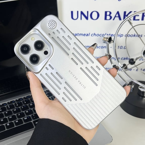 Designed for iPhone 14 Pro Max, Luxury Heat Dissipation Hard PC Breathable Drop Protection Shockproof Ultra Slim Lightwieght Smoothly Thin Phone Case Cover for iPhone 14 Pro Max - Silver