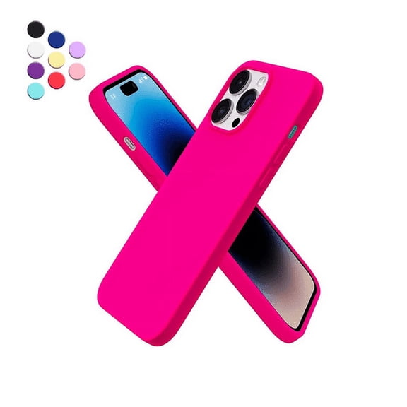 Entronix Silicone Case Compatible with iPhone 14 Pro, Protective Cover, Hot Pink