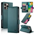 thumbnail image 1 of Designed for iPhone 14 Pro Wallet Case, with Card Slots Strong Magnetic Closure PU Leather Flip Fold Shockproof Kickstand Durable Purse Flip Case for iPhone 14 Pro - Darkgreen, 1 of 7