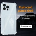 thumbnail image 1 of Designed for iPhone 14 Wallet Phone Case,Luxury Electroplated Bumper Design,With Card Slots,Shockproof Anti-Scratch Protective,Thin Slim Transparent Anti-fall Phone Case,Clear, 1 of 8