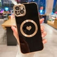 thumbnail image 1 of Designed for iPhone 15 Case Compatible with MagSafe Built-in Camera Lens Protector Shockproof Slim Silicone Magnetic Phone Case for iPhone 15 6.1" - Black, 1 of 11