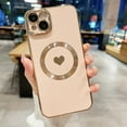 thumbnail image 1 of Designed for iPhone 15 Case Compatible with MagSafe Built-in Camera Lens Protector Shockproof Slim Silicone Magnetic Phone Case for iPhone 15 6.1" - Pink, 1 of 11