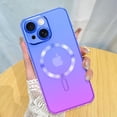 thumbnail image 1 of Designed for iPhone 15 Case Magnetic Clear Cute Gradient Slim Case for Women Men Full Camera Protector Camera Shockproof Compatible with MagSafe Cover for iPhone 15 Blue Purple, 1 of 12