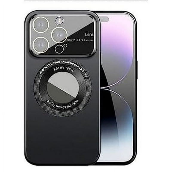 Designed for iPhone 15 Case with Magnetic Invisible Stand [Compatible with MagSafe] [Military Grade Drop Protection] Shockproof Slim Translucent Luxury PU Leather for iPhone 15 Phone Case, Black