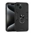 thumbnail image 1 of Designed for iPhone 15 Case, Military Grade Protective Phone Case Rugged Hard PC + Soft TPU Cover with Enhanced Metal Ring Kickstand [Support Magnet Mount] Compatible with iPhone 15, Black, 1 of 7
