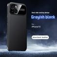 thumbnail image 1 of Designed for iPhone 15 Heat Dissipation Phone Case,Side Hollowed-out Design,Precision Lens Protectipn,PU Leather Shockproof Anti-scratch Rugged Thin Fit Durable Phone Case,Black, 1 of 12