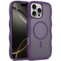 Designed for iPhone 15 Phone Case,Compatible with Mag-safe,Cute Wavy Frame,Ultra SLim Skin-feel Matte Hard Translucent Back,Anti-Scratch Shockproof Anti-fall Phone Case,Darkpurple
