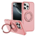 thumbnail image 1 of Designed for iPhone 15 Plus/14 Plus Magnetic Phone Case,With 360° Rotatable Contractile Ring Kickstand,Compatible with Mag-Safe,Shockproof Anti-Scratch Matte Translucent Durable Phone Case,Pink, 1 of 11