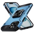 thumbnail image 1 of Designed for iPhone 15 Plus Back Case, 360 & 180 Degree Rotatable Kickstand Armor Design Ultra Shockproof Drop Protective Heavy Duty Luxury Anti-falling for iPhone 15 Plus, Navyblue, 1 of 7