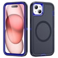 thumbnail image 1 of Designed for iPhone 15 Plus Case, 3-in-1 Ultra Slim Protective Cover with Silicone+EVA+PC, Durable Shockproof Lightweight Magnetic Full Body Protection for iPhone 15 Plus, Darkblue+Royal Blue, 1 of 8
