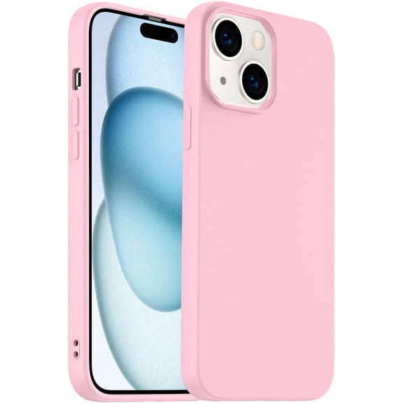 Designed for iPhone 15 Plus Case, Silicone Ultra Slim Shockproof Phone Case with Soft Anti-Scratch Microfiber Lining, [Enhanced Camera Protection] (Pink)