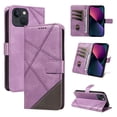 thumbnail image 1 of Designed for iPhone 15 Plus Case Wallet, Men Women Flip Folio Cover with PU Leather Stand Credit Card Holders Slots Wrist Strap Magnetic Clasp Phone Case for iPhone 15 Plus, Purple, 1 of 11