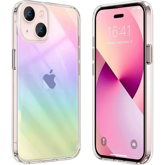 Designed for iPhone 15 Plus Clear Iridicent Rainbow Magnetic Case Compatible with Magsafe, [Yellow Resistant] Slim Thin fit Shockproof Protective Phone Case for iPhone 15 Plus 6.7 Inch