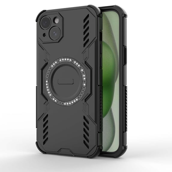 Designed for iPhone 15 Plus Heavy Duty Magnetic Phone Case,Compatible with Mag-safe,Military Grade Drop Protection,Dropproof Anti-fall Tough Rugged Durable Shockproof Phone Case,Black