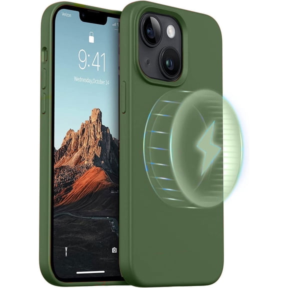 Designed for iPhone 15 Plus Magnetic Silicone Case, Protection Shockproof Dropproof Dustproof Slim Design Phone Case Cover for iPhone 15 Plus (2023 Released) Compatible With Magsafe, Green