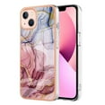 thumbnail image 1 of Designed for iPhone 15 Plus Marble Case, Ultra Thin Girls Women Plating Marble Designed Flexible Soft TPU IMD Marble Protective Case Cover for iPhone 15 Plus - Rose, 1 of 6