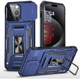 thumbnail image 1 of Designed for iPhone 15 Pro Case Blue,15Pro Case with Camera Cover and Kickstand [ Shockproof Anti-Scratches and Anti-Drop Protection] Case for iPhone 15 Pro,6.1inch,(2023), 1 of 12