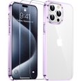 thumbnail image 1 of Designed for iPhone 15 Pro Case Clear,[Anti-Yellowing][10FT Military Grade Drop Protection][Anti-Scratch] Slim Fit Yet Protective Shockproof Bumper Phone Case 6.1 inch 2023-Purple/Clear, 1 of 14