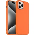 thumbnail image 1 of Designed for iPhone 15 Pro Case, Silicone Ultra Slim Shockproof Phone Case with Soft Anti-Scratch Microfiber Lining, [Enhanced Camera Protection] Orange, 1 of 12