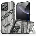 thumbnail image 1 of Designed for iPhone 15 Pro Case with Stand, Mil-Grade Drop Protection Adjustable Kickstand Ultra Slim Shockproof Hard PC Soft TPU Clear Portable Phone Case Cover for iPhone 15 Pro, Grayblack, 1 of 8