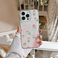 thumbnail image 1 of Designed for iPhone 15 Pro Drop glue Flower Case, Cute Bling Glitter Sparkle Clear with Design Soft Silicone TPU Rubber Floral Aesthetic Shockproof Anti-fall Phone Case for Women Girls,A, 1 of 9