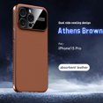 thumbnail image 1 of Designed for iPhone 15 Pro Heat Dissipation Phone Case,Side Hollowed-out Design,Precision Lens Protectipn,PU Leather Shockproof Anti-scratch Rugged Thin Fit Durable Phone Case,Brown, 1 of 12