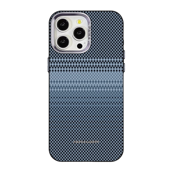Designed for iPhone 15 Pro Magnetic Phone Case,Gradual Checkerboard Pattern Design,Support For Mag-Safe,Military-Grade Protection,Shockproof Ultra Slim Rugged Phone Case Cover,Blue