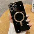 thumbnail image 1 of Designed for iPhone 15 Pro Max Case Compatible with MagSafe Built-in Camera Lens Protector Shockproof Slim Silicone Magnetic Phone Case for iPhone 15 Pro Max 6.7" - Black, 1 of 7