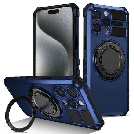 Designed for iPhone 15 Pro Max Case with Magnetic Ring Holder Kickstand, Military-Grade Protection, Protective for iPhone 15 Pro Max Phone Case, Shockproof Bumper Case for iPhone 15 Pro Max,Royalblue
