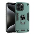 thumbnail image 1 of Designed for iPhone 15 Pro Max Case, Military Grade Protective Phone Case Rugged Hard PC + Soft TPU Cover with Enhanced Metal Ring Kickstand [Support Magnet Mount] For iPhone 15 Pro Max, Darkgreen, 1 of 7