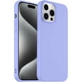 thumbnail image 1 of Designed for iPhone 15 Pro Max Case, Silicone Ultra Slim Shockproof Phone Case with Soft Anti-Scratch Microfiber Lining, [Enhanced Camera Protection] Lavender Purple, 1 of 12
