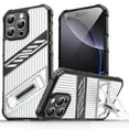 thumbnail image 1 of Designed for iPhone 15 Pro Max Case with Stand, Mil-Grade Drop Protection Adjustable Kickstand Ultra Slim Shockproof Hard PC Soft TPU Clear Portable Phone Case Cover for iPhone 15 Pro Max, Black, 1 of 8
