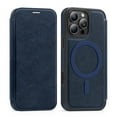 thumbnail image 1 of Designed for iPhone 15 Pro Max Flip Phone Case,Compatible with Mag-Safe,with RFID Blocking Credit Card Holder,PU Leather Folio Flip Protective Shockproof Rugged Phone Case Cover,Blue, 1 of 9