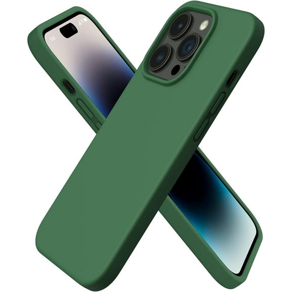 Entronix Silicone Soft Case Designed for iPhone 15 Pro Max Shockproof Durable Slim Fit, Green