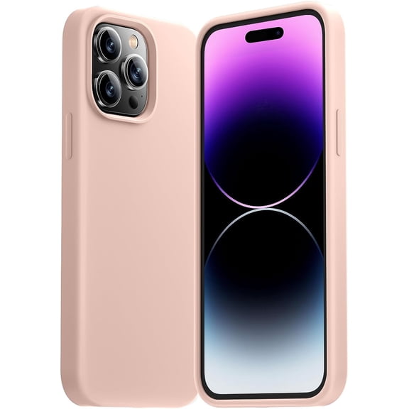 Entronix Silicone Soft Case Designed for iPhone 15 Pro Max Shockproof Durable Slim Fit, Rose Gold