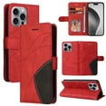 thumbnail image 1 of Designed for iPhone 15 Pro Max Wallet Case, [RFID Blocking] PU Leather Folio Kickstand [TPU Protective Interior Case], Magnetic Closure Card Slot with Hand Strap Shockproof Phone Cover,Red, 1 of 8