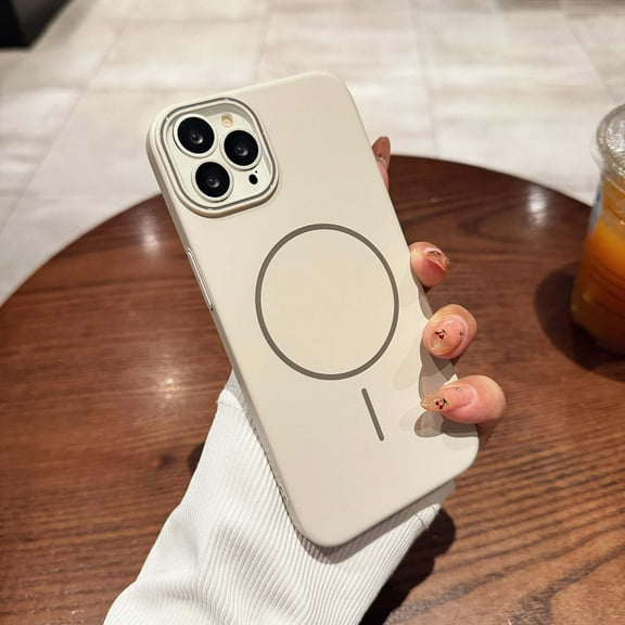 Designed For iPhone 15 Pro Phone Case,Hard PC Material [Compatible with Magsafe] Shockproof Anti-fall Ultra Slim Thin Fit Rugged Anti-Scratch Protective Phone Case Cover,White