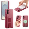 thumbnail image 1 of Designed for iPhone 16 Case Magnetic, [Support Wireless Charging] Rugged Cover with Wristband Anti-Drop Finger Strap Heavy Duty Shockproof Phone Case for iPhone 16, Red, 1 of 9