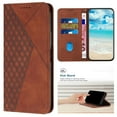 thumbnail image 1 of Designed for iPhone 16 Case Slim Wallet, for Men Women Flip Folio Cover with Embossed PU Leather Kickstand Credit Card Holders Slots Phone Cover for iPhone 16, Brown, 1 of 8
