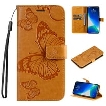 Designed for iPhone 16 Case Wallet, Women Flip Folio Cover with Embossed PU Leather Stand Credit Card Holders Slots Magnetic Clasp Wrist Strap Phone Case for iPhone 16, Yellow