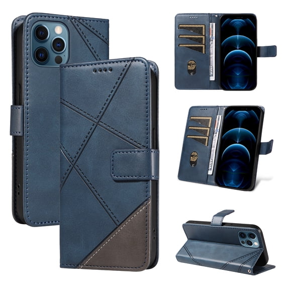Designed for iPhone 16 Case Wallet, Women Girls Flip Folio Cover with PU Leather Kickstand Credit Card Holders Slots Wrist Strap Full Body Protection Phone Case for iPhone 16, Blue
