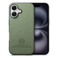 thumbnail image 1 of Designed for iPhone 16 Classic Case, Slim Leather Luxury Business PU Non-Slip Texture Grip Shockproof Bumper Protective Phone Cover Men Women For iPhone 16,Green, 1 of 9