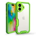 thumbnail image 1 of Designed For iPhone 16 Clear Phone Case,Two-color Design,Heavy Duty Shockproof Protection,Anti-Drop,Durable 4-Layer Transparent Back Protective Heavy Duty Phone Case,Green, 1 of 8